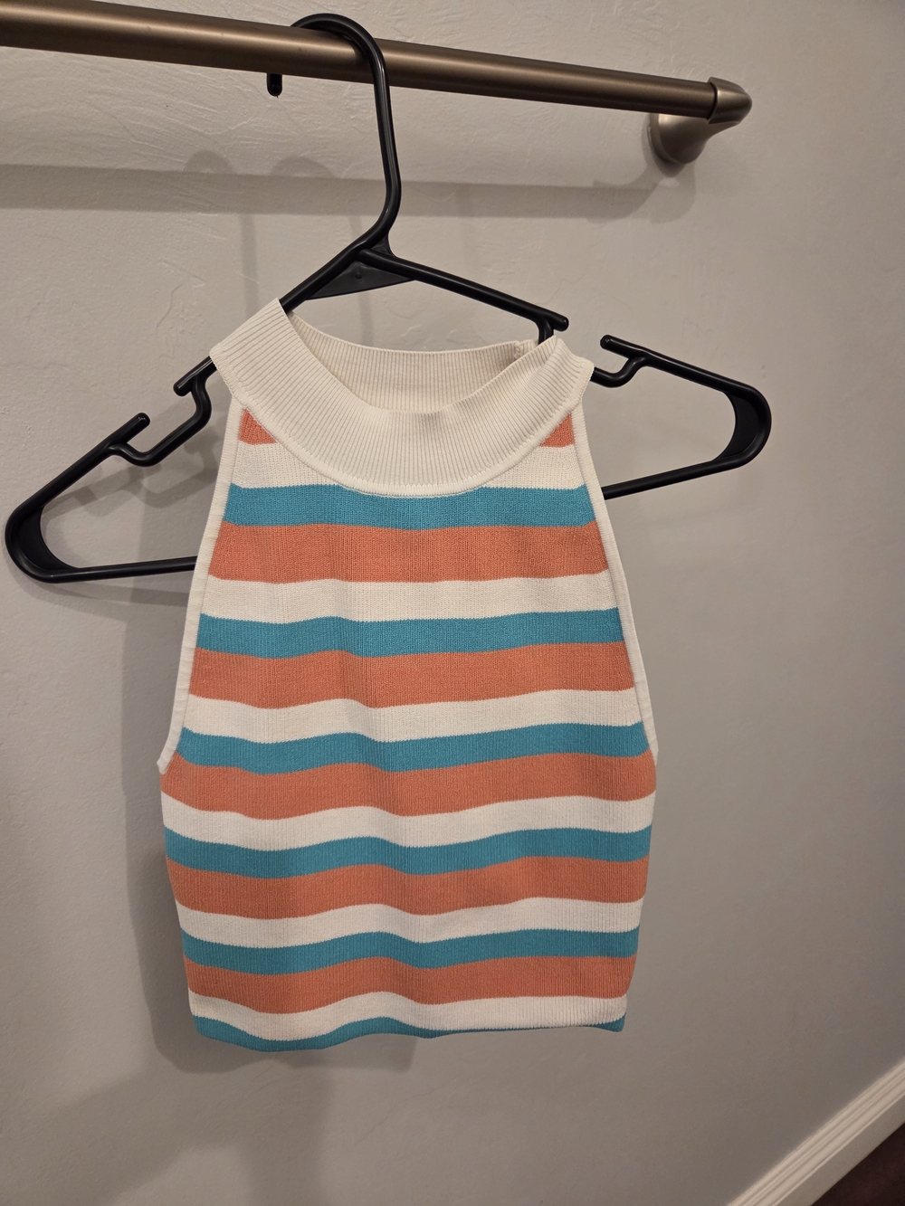 Babaton Striped Knit Halter Tank Top
Size Small